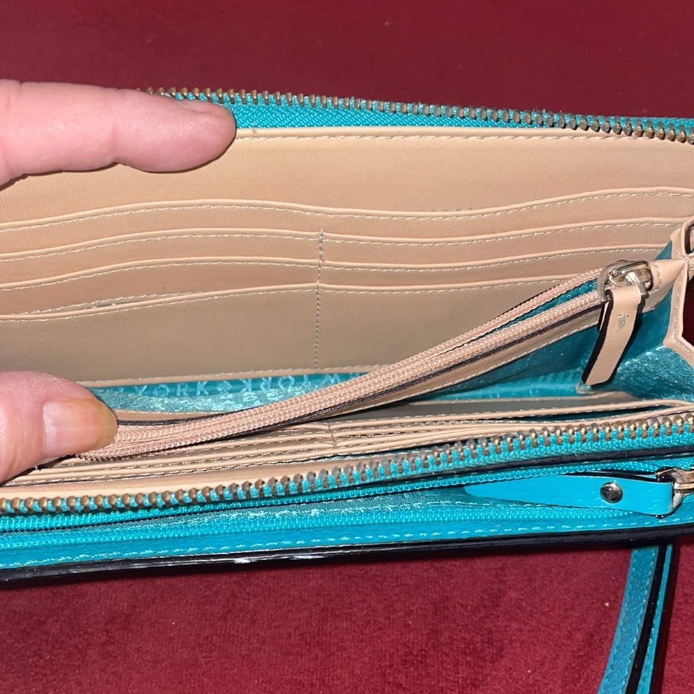 Kate Spade Zipped Wellesley Neda Wallet in Teal Fresh Blue - Picture 5 of 6